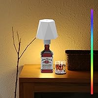 LED Table Lamp,LED Wine Bottle Lamp,with RGB&RGB Breathing Light Mode Touch Portable Cordless Table Lamp,3 Color Stepless Dimming Wine Bottle Decorative Lights,for Bars,Restaurants(White)