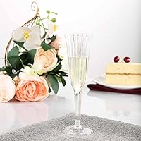 Efavormart 12 Pack - 6 oz - Plastic Champagne Flutes Disposable - Clear - Flared Design - Detachable Clear Base for Weddings, Birthdays, Parties, Receptions, Banquets, Baby Showers, Drinkware, Event