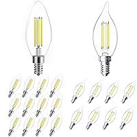 SHINESTAR 20-Pack E12 LED Bulb Dimmable, Daylight White 5000K, Include 12-Pack E12 LED Bulbs 60W Equivalent and 8-Pack LED Candelabra Bulbs 40W Equivalent