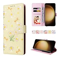 Smartphone Flip Cases Compatible with Samsung Galaxy S24 Plus Case Wallet with Card Holder, Floral Flower Pattern Flip Folio PU Leather Kickstand Card Slots Case, [RFID Blocking] Shockproof Phone Cove