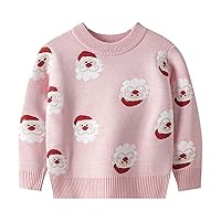 Toddler Boys Girls Sweaters Autumn/Winter Christmas Printed Knitwear Christmas Indoor/Outdoor Girls Turtleneck