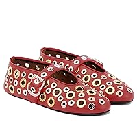 Ballet Flats for Women with Metal Buckle Strap Mesh Perforated Cutout Ballerina Flat Shoes Comfortable Mary Jane Flat.