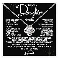 To My Daughter Necklace Gift From Dad, Custom Name Personalized Daughter Pendant On Her Birthday Gift For Daughter Adult, Custom Daughter Name Necklace, Father Daughter Necklace With Heartfelt Message & Elegant Box