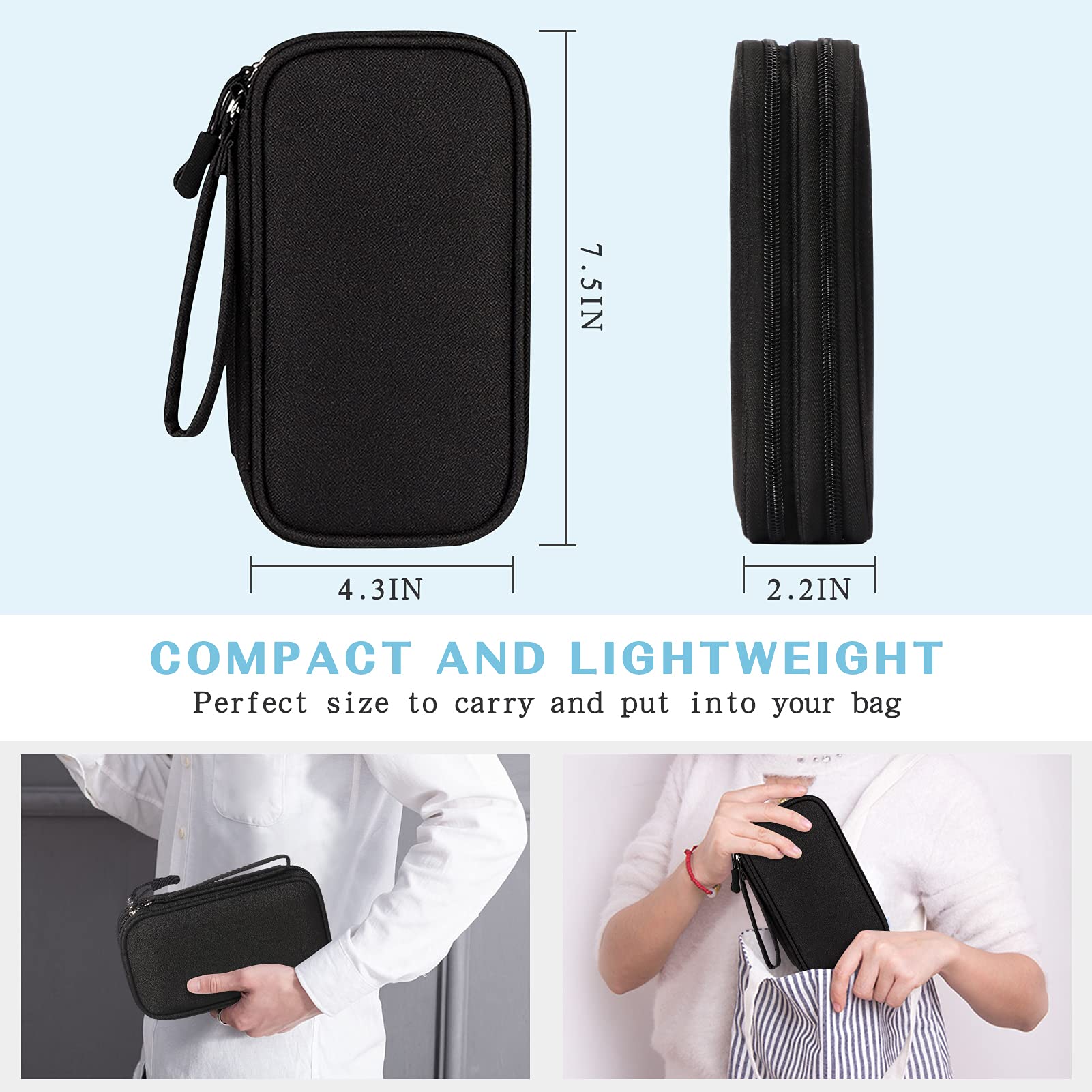 FYY Electronic Organizer Set, Small Cable Case for Daily Use and Travel, Middle Bag for Organisation at Home and Office