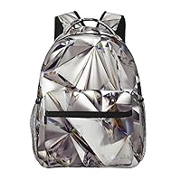 Diamond Pattern Printed Lightweight Backpack Travel Laptop Bag Gym Backpack Casual Daypack