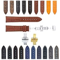 17-24Mm Leather Band Strap Deployment Clasp Compatible with Bulova Watch 3B