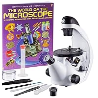 by AmScope Kids Inverted Microscope Set with Slide Preparation Kit and World of The Microscope Book - Science Discovery Series