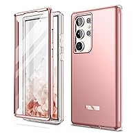 for Samsung Galaxy S23 Ultra Case, [Built-in Screen Protector] [Dual-Layer Protection ] Full Protection Shockproof Rugged Bumper Phone Cover for Samsung S23 Ultra 6.8 Inch - Rose Gold