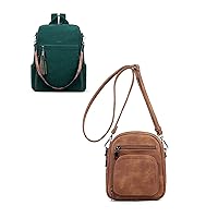 FADEON Small Crossbody Bags For Women Cell Phone Purses with Adjustable Strap，and Leather Laptop Backpack Purse
