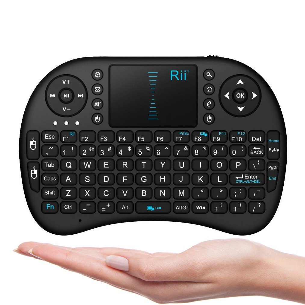 Rii 10038-RUPA i8 Mini 2.4GHz Wireless Touchpad Keyboard with Mouse for PC, (Black)