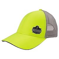 Ergodyne Adult-Unisex's Standard High Visibility Reflective Snapback Hat, Baseball Cap, Lime-Logo, One Size
