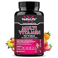 Multivitamin for Women – Natural Vitamins & Minerals Including Iron, Calcium & Extra Folate – Best for Essential Nutrients During Pregnancy – No GMOs – 60 Tablets