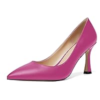 Womens Party Slip On Pointed Toe Matte Sexy Stiletto High Heel Pumps Shoes 3.3 Inch