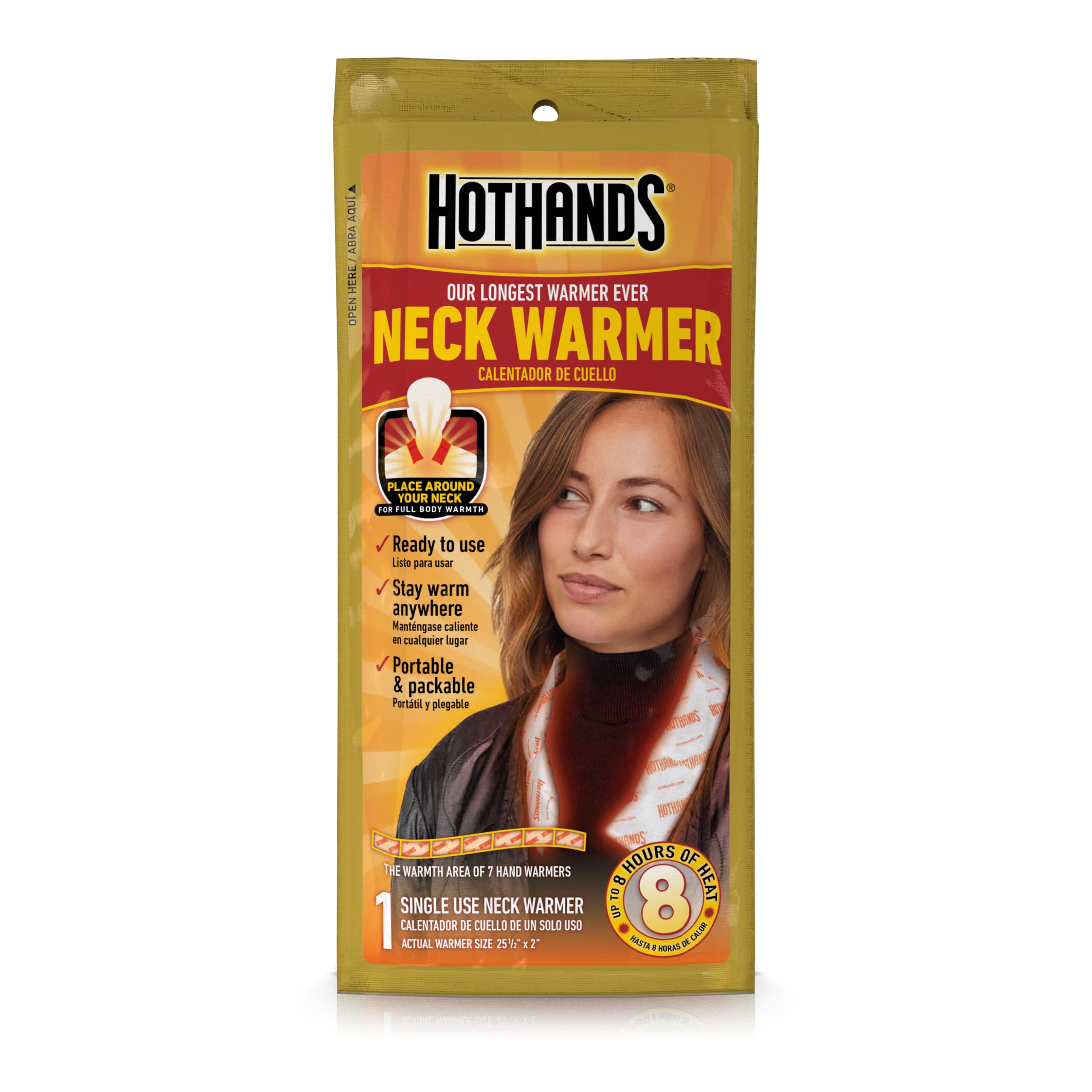 HotHands Neck Warmer - Up to 8 Hours of Warmth - Ready to Use, Portable & Packable