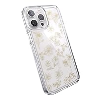 Speck Clear iPhone 13 Pro Max Case - Slim, Drop Protection - for iPhone 13 Pro Max & iPhone 12 Pro Max - Scratch Resistant, Anti-Yellowing, Anti-Fade 6.7 Inch Phone Case - GemShell Golden Fall Floral