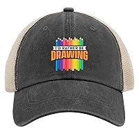 I'd Rather Be Drawing - Painter Art Teacher Sketching Hat for Mens Baseball Cap Stylish Washed
