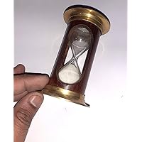 Antique Wooden and Brass Sand Timer Hour Glass Sandglass 3 INCH