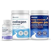 NativePath Collagen Support Trio Bundle - Collagen 25 Servings, Collagen Care+, Honey Chamomille Collagen PM