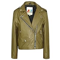 PU Leather Jacket Waterproof Olive Coat For Girls Age 5-13 Years