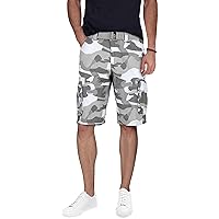 RAW X Mens Belted Cargo Shorts, Relaxed Fit Casual Knee Length Cargo Shorts for Men (Big and Tall Shorts for Men)
