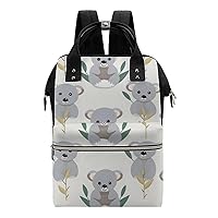 Cute Koala Travel Backpack Diaper Bag Lightweight Mommy Bag Shoulder Bag for Men Women