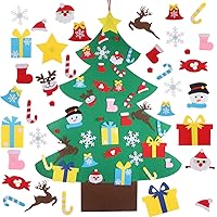 4FT DIY Felt Christmas Tree Set with 36pcs Ornaments - Wall Hanging Felt Xmas Tree for Kids Toddlers Christmas New Year Gift Decorations Party Supplier