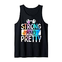 Strong And Pretty Beautiful Strong Woman Funny Gym Workout F Tank Top