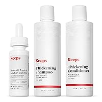 Keeps Minoxidil Topical Hair Growth Solution, Hair Thickening Shampoo & Conditioner Set