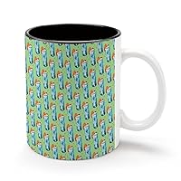 Blue Hawaii Cocktail Mint 11Oz Coffee Mug Personalized Ceramics Cup Cold Drinks Hot Milk Tea Tumbler with Handle and Black Lining