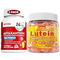NEVISS Astaxanthin Softgels 5 Month Supply with 1 Pack Lutein Gummies for Healthy Aging, Skin and Eyes