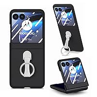 Cellphone Flip Case Slim Case Compatible with Motorola Razr 40 Ultra Case with Outer Screen Protector and Kickstand Anti-Drop Protective Back Case Ultra Thin Hard PC Case Protective Case ( Color : Bla