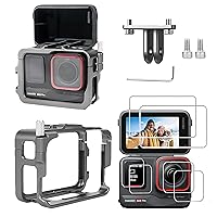 Aluminum Cage for Insta 360 Ace Pro Frame Accessories, Protective Housing Shell with Tempering Glass Lens Case