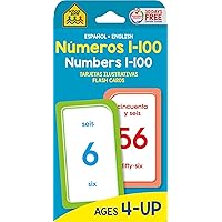 School Zone - Bilingual Numbers 1-100 Flash Cards - Ages 4+, Preschool to Kindergarten, ESL, Language Immersion, Addition, Subtraction, and More (Spanish and English Edition) (Spanish Edition)