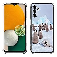 Galaxy A14 5G Case, Cute Playing Penguin Drop Protection Shockproof Case TPU Full Body Protective Scratch-Resistant Cover for Samsung Galaxy A14 5G