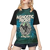 Agnostic Front Baseball T Shirt Female Casual Tee Summer Crew Neck Short Sleeves Shirts Black