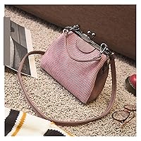 Bai Shi Wu Vintage Velour Clip Shell Women Handbag Shoulder Bag Luxury Women Crossbody Bag Lady Small Wallet (Color: Pink)