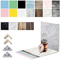9PCS 18Patterns Big 24x24IN Double Sided 3D Product Photography Background Boards with 4 brakets, Waterproof Reusable Photo Backdrop Props for Food Jewelry Cosmetics (Blue Pink Black)