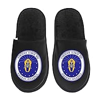 Us Air Force Veteran With Usaf Seal Slippers Furry Slippers Woman Mens Indoor Footwear Indoor Flat Fuzzy Shoes