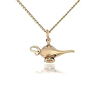 Genie Lamp Bottle Silver Pewter Gold Brass Charm Necklace Pendant Jewelry