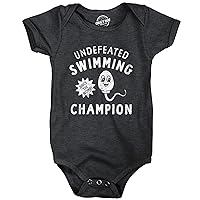 Crazy Dog T-Shirts Undefeated Swimming Champion Baby Bodysuit Funny Sperm Joke Jumper For Infants