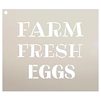 Farm Fresh Eggs Word Stencil by StudioR12 - Fun Country Word Art - Reusable Mylar Template | Painting, Chalk, Mixed Media | Use for Wall Art, DIY Home Decor - STCL2184 - Select Size (13