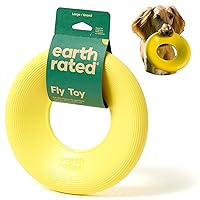 Earth Rated Flying Disc Dog Toy, Interactive Flying Saucer Toy for Adult and Puppy Dogs, Floats in Water, Large, Yellow