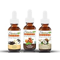 Stevia Drops Vanilla, Caramel, & Coconut Stevia Select Keto Coffee Sugar-Free Flavors Bundle Pack (3) Stevia Flavor 2 Oz.