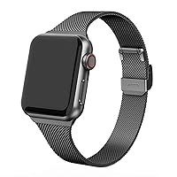 Milan Metal Watch Band for Apple Watch Bands 45mm 41mm 38mm 40mm 42mm 44mm Bracelet for iWatch 7/6/5/4/3/2/1 Series (Color : Preto, Size : 42mm)