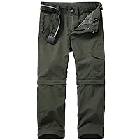 Boys Pants Kids Adjustable Waist Outdoor Quick Dry Lightweight Waterproof Pull On Casual Convertible Cargo Scout Pants