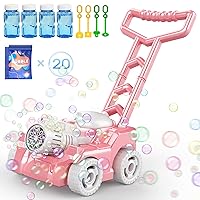 Bubble Machine,Bubble Blower Maker,Bubble Lawn Mower for Toddlers 1-3,Summer Outdoor Push Backyard Toys,Wedding Party Favors,Christmas Birthday Gifts for Preschool Boys Girls