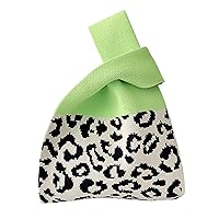 Wrist Handbag for Women Aesthetic Crochet Knit Tote Bag Wristlet Handbag Small Woven Shoulder Bags Sleeve Knot Pouch
