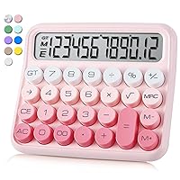 Mechanical Switch Calculator,Calculator Cute 12 Digit Large LCD Display and Buttons,Calculator with Large LCD Display Great for Everyday Life and Basic Office Work.with Battery