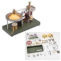 Newcomer DIY Assembly Steam Engine Kit Retro Vertical Steam Engine Model with Spherical Boiler Support and Additional Load