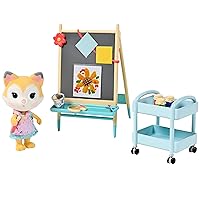 Honey Bee Acres Paint & Color Art Fun – 13 Piece Dollhouse Playset with Exclusive Fox Figure | Pretend Play Toys for Kids